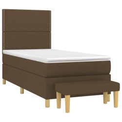 Sommier à lattes de lit avec matelas Marron foncé 90x200 cm 