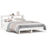 Cadre de lit sans matelas blanc 150x200 cm bois de pin massif 