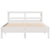 Cadre de lit sans matelas blanc 150x200 cm bois de pin massif 