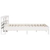 Cadre de lit sans matelas blanc 150x200 cm bois de pin massif 