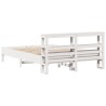 Cadre de lit sans matelas blanc 150x200 cm bois de pin massif 