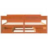 Cadre de lit sans matelas cire marron 180x200cm bois pin massif 