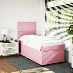 Sommier à lattes de lit avec matelas Rose 100x200 cm Velours 