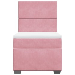 Sommier à lattes de lit avec matelas Rose 100x200 cm Velours 