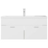 Armoire d'évier et lavabo intégré Blanc/chêne sonoma Aggloméré 