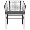 Ensemble à manger de jardin et coussins 5 pcs noir rotin verre 