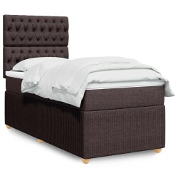 Sommier à lattes de lit avec matelas Marron foncé 90x190 cm 