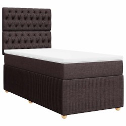 Sommier à lattes de lit avec matelas Marron foncé 90x190 cm 