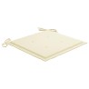 Chaises de jardin lot de 2 et coussins crème Bois teck massif 