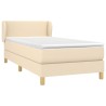 Sommier à lattes de lit avec matelas Crème 90x200 cm Tissu 