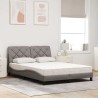 Lit avec matelas taupe 140x190 cm tissu 