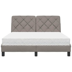 Lit avec matelas taupe 140x190 cm tissu 