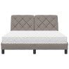 Lit avec matelas taupe 140x190 cm tissu 