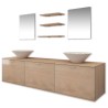 8 pièces de mobilier de salle de bain et lavabo Beige 