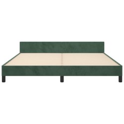 Cadre de lit sans matelas vert foncé 160x200 cm velours 