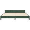 Cadre de lit sans matelas vert foncé 160x200 cm velours 