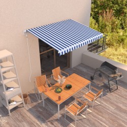 Auvent rétractable automatique 300x250 cm Bleu et blanc 