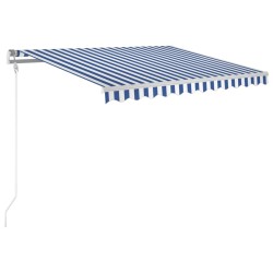 Auvent rétractable automatique 300x250 cm Bleu et blanc 
