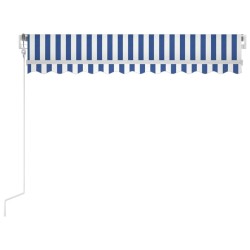 Auvent rétractable automatique 300x250 cm Bleu et blanc 