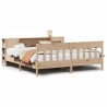 Lit bibliothèque sans matelas 200x200 cm bois massif de pin 