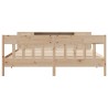Lit bibliothèque sans matelas 200x200 cm bois massif de pin 