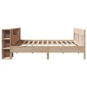 Lit bibliothèque sans matelas 200x200 cm bois massif de pin 