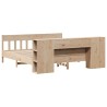 Lit bibliothèque sans matelas 200x200 cm bois massif de pin 