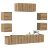 Ensemble de meuble TV mural 7 pcs chêne artisanal 