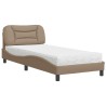 Lit avec matelas cappuccino 80x200 cm similicuir 