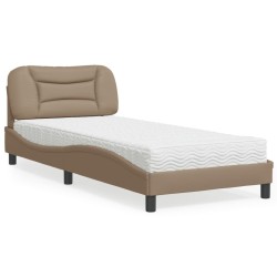 Lit avec matelas cappuccino 80x200 cm similicuir 