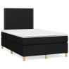 Sommier à lattes de lit avec matelas noir 120x190 cm tissu 