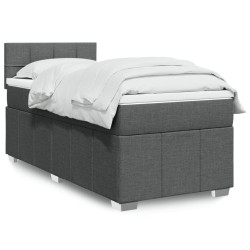 Sommier à lattes de lit avec matelas Gris foncé 80x200 cm Tissu 