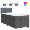 Sommier à lattes de lit avec matelas Gris foncé 80x200 cm Tissu 