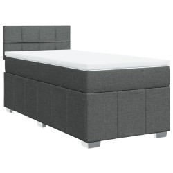 Sommier à lattes de lit avec matelas Gris foncé 80x200 cm Tissu 