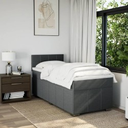 Sommier à lattes de lit avec matelas Gris foncé 80x200 cm Tissu 