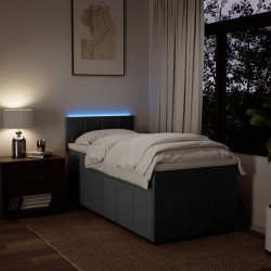 Sommier à lattes de lit avec matelas Gris foncé 80x200 cm Tissu 