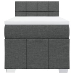 Sommier à lattes de lit avec matelas Gris foncé 80x200 cm Tissu 
