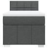 Sommier à lattes de lit avec matelas Gris foncé 80x200 cm Tissu 