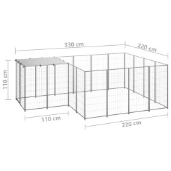 Chenil Argenté 6,05 m² Acier   