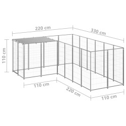Chenil Argenté 4,84 m² Acier   
