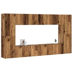 Ensemble de meuble TV mural 8 pcs vieux bois bois d'ingénierie 