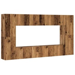 Ensemble de meuble TV mural 8 pcs vieux bois bois d'ingénierie 
