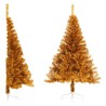 Demi sapin de Noël artificiel avec support doré 120 cm PET 