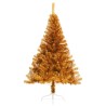 Demi sapin de Noël artificiel avec support doré 120 cm PET 