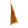 Demi sapin de Noël artificiel avec support doré 120 cm PET 