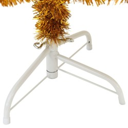 Demi sapin de Noël artificiel avec support doré 120 cm PET 