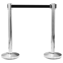 Barrière à bande rétractable 200 cm Noir 