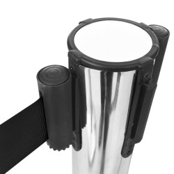 Barrière à bande rétractable 200 cm Noir 