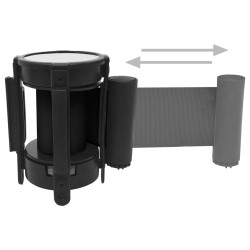 Barrière à bande rétractable 200 cm Noir 