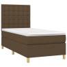 Sommier à lattes de lit matelas et LED Marron foncé 100x200 cm 